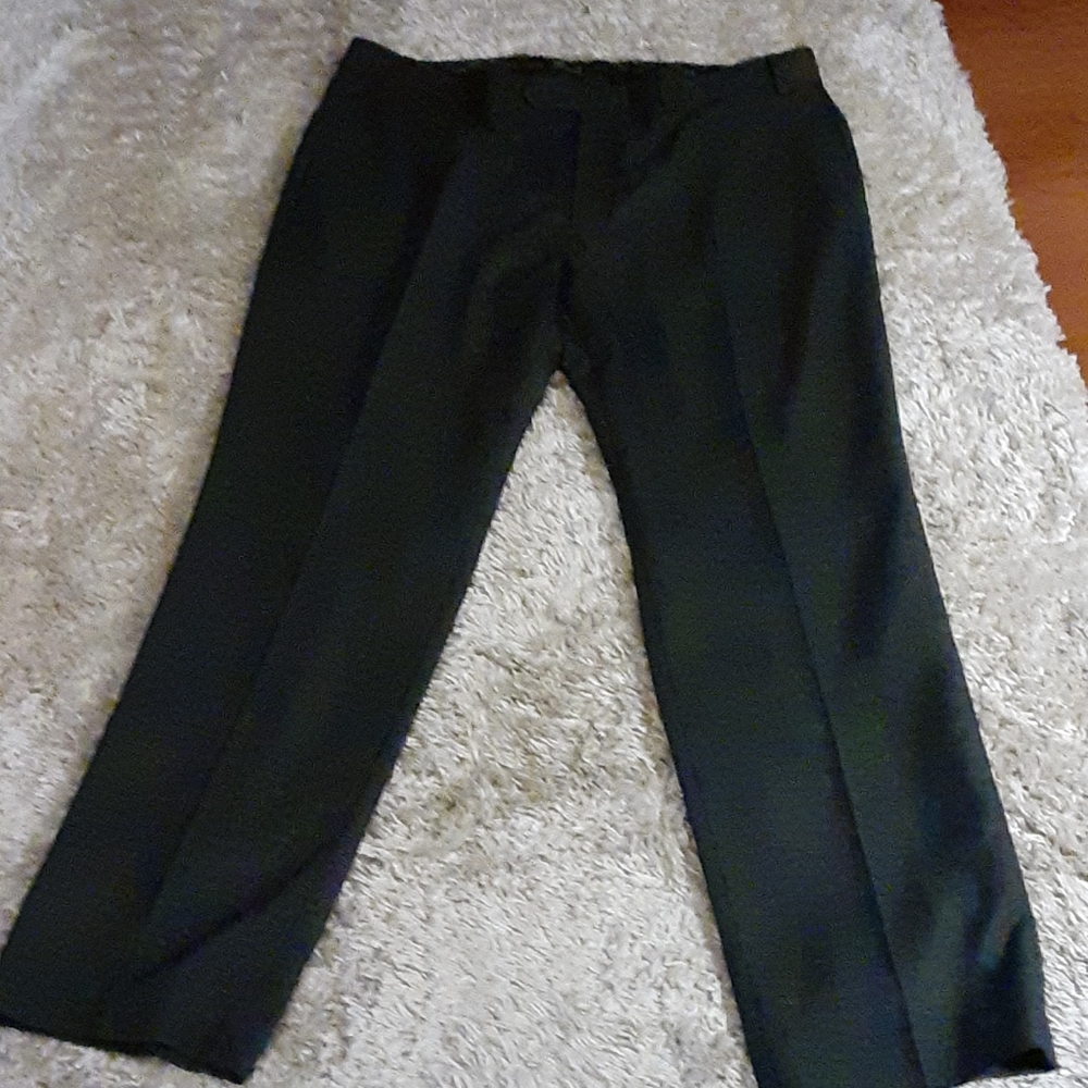 Ralph Lauren black gray dress pants herringbone check stretch size 36X30…EUC